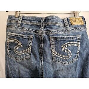 Silver Jeans Capri Women's Blue Denim Natsuki Zipper Fly Size 18